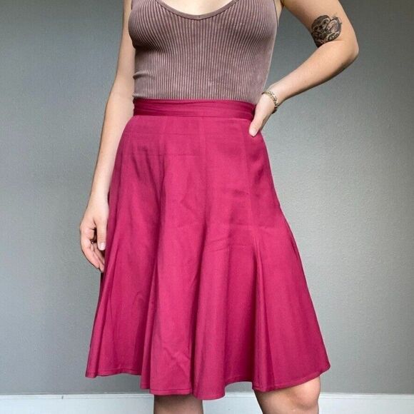 Vintage IGI & IGI 90s Tennis Skirt Pleated Berry Red Size Small Made in Italy - Picture 5 of 10